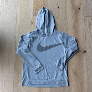 Nike Light Gray Pullover Hoodie with Large Swoosh
